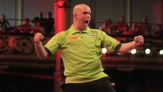 NINEDARTER  Michael van Gerwen v Steve Beaton With Hilarious Andrew Flintoff Commentary [upl. by Bax]