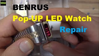 Benrus LED watch repair  Ep 100  Vintage Digital Watches [upl. by Rolyak548]