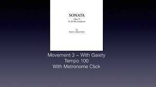 Paul Creston Sonata Mvt 3 With Gaiety Piano Accompaniment with metronome click ♩100 [upl. by Emina]