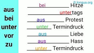 Präpositionen und Nomen  Ausdrücke bei Hitze untertags aus Protest unter Termindruck aus Liebe [upl. by Thorpe416]