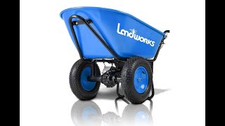 Landworks Electric Wheelbarrow Utility Cart Super Duty 24V DC 180W AGM Battery Powered  Overview [upl. by Cired]