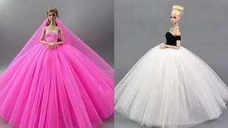 Disney Princess Doll Makeover  DIY Miniature Ideas for Barbie  Wig Dress Faceup and More DIY [upl. by Drofnil]