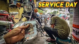 RX100 FULL SERVICE WITH ORIGINAL OLD STOCK YAMAHA PARTS 😍👌 [upl. by Aehtorod89]