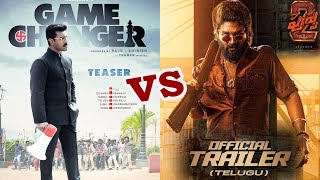 Pushpa 2 The Rule Trailer vs Game Changer Teaser  Ram Charan  Allu Arjun  Shankar  Sukumar [upl. by Naik]