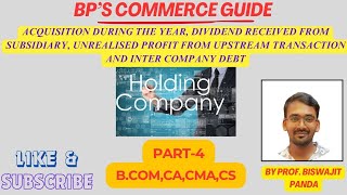 HOLDING COMPANY PART4ACQUISITION DURING THE YEAR DIVIDEND STOCK RESERVE AND INTERCOMPANY DEBT [upl. by Ahsika]