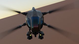 Dune 2021 movie fremen ornithopter blender landing animation [upl. by Lekzehcey]