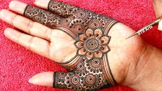 Very beautiful stylish front hand mehandi ka design  easy mehendi design  Simple wedding mehndi [upl. by Nireves502]