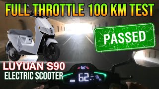 Luyuan S90 Electric Scooter 100 Km Full Throttle Mileage Test Passed [upl. by Mcdougall]