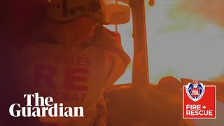 Australian firefighters capture moment their truck is overrun by a bushfire [upl. by Valenba365]