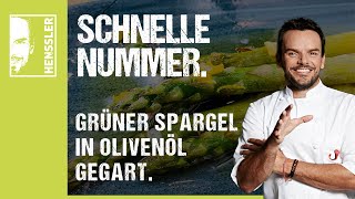 Schnelles grüner SpargelRezept in Olivenöl gegart von Steffen Henssler [upl. by Shirlee]