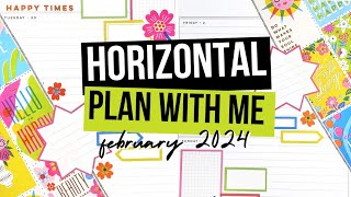 Horizontal Happy Planner® PLAN WITH ME  Sunny Risograph Weekly Planner Spread Idea  February 2024 [upl. by Basile]