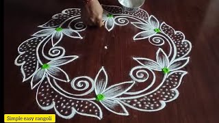 simple easy latest daily kolam 5×3 dots [upl. by Ecitnirp436]