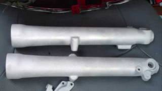 Honda Chopper Project Video 48 POWDERED LOWER LEGS [upl. by Aikat]