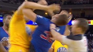 Warriors Clippers Fight Blake Griffin Ejected [upl. by Odraleba]