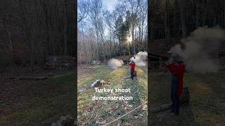 Turkey shoot demo OldSturbridgeVillage happythanksgiving [upl. by Nauqal]