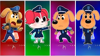 Sheriff Labrador 🆚 Papillon 🆚 Purple Labrador 🆚 Police Officer Megamix 🎶 Tiles Hop EDM Rush [upl. by Winthrop836]