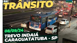 1730hs  Trânsito travado no Trevo do Indaiá em Caraguatatuba acesso a Rodovia dos Tamoios 080924 [upl. by Corley23]