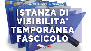 Come depositare telematicamente una istanza di visibilita di un fascicolo telematico di cancelleria [upl. by Adnarb]