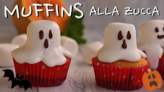 Fantasmini SOFFICISSIMI Muffins bicolore alla zucca e cacao [upl. by Chasse]