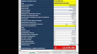 EXCEL PARA CALCULAR LA PENSION IMSS DE 1973 [upl. by Ferrick295]