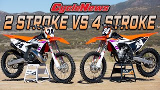 2 Stroke vs 4 Stroke 2024 KTM 250SX or 250SXF  Cycle News [upl. by Ayala]