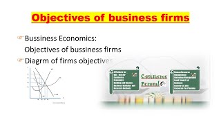 Objectives of business firms Economics objectives [upl. by Hung]