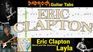 Layla  Eric Clapton  Guitar  Bass TABS Lesson [upl. by Eppesuig968]