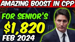 AMAZING NEWS INCRESE IN CPP 1820 FOR CANADIAN SENIORS  2024 [upl. by Rats]