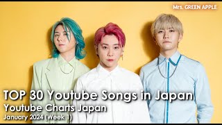 TOP 30 Youtube Songs in Japan  January 2024 Week 1 [upl. by Harts]