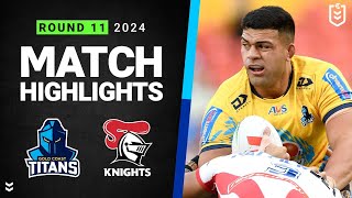 NRL 2024  Titans v Knights  Match Highlights [upl. by Georgianne953]