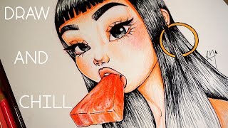 Draw and Chill with Me  Watermelon Babe ✩ [upl. by Gunner381]