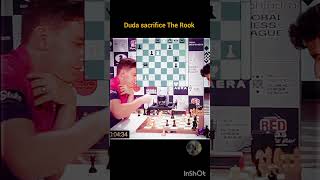 Duda sacrifice The Rooooook against vidit gujrati by chess master ♟️ [upl. by Elrae]