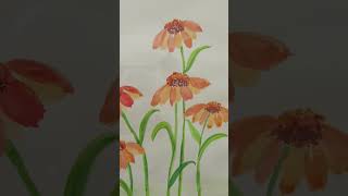 Colourful coneflower painting  beautiful flowers  art stepbysteppaintingforbeginners artshorts [upl. by Helbonnas]