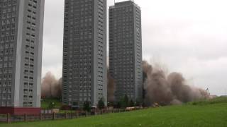 Red Road Flats Demolition Huge Dust Cloud 10062012 Full HD [upl. by Geralda]