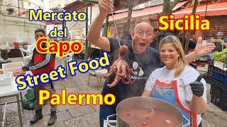 Street Food al mercato del Capo  Palermo  Sicilia [upl. by Anola]