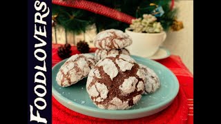 Christmas 🎄 Special Eggless Chocolate Crinkle Cookies  foodloverslovetocook  Mamta [upl. by Ahsikan]