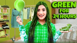 Using Only Green Things For 24 Hours Challenge 💚  very emotional 😭  SAMREEN ALI [upl. by Anirahs591]