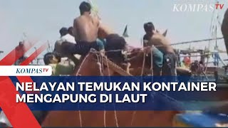 Nelayan di Lampung Selatan Temukan Kontainer Mengapung di Laut [upl. by Tupler706]