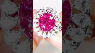 Neon Rubellite Tourmaline Ring by Kat Florence diamond luxurydiamonds designerjewelry gemstone [upl. by Oht]