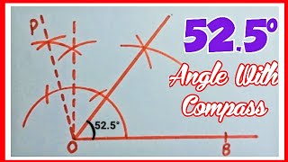 How to Construct 525 Degree Angle With Compass  525degreeangle [upl. by Lladnor802]