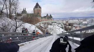 Toboggan Slide Quebec City  Carnaval de Quebec  Winter in Quebec City [upl. by Fogg]