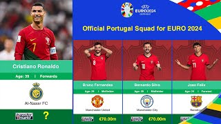 The Value of the Portugal Squad at Euro 2024  Transfermarkt Portugal Team [upl. by Chura123]