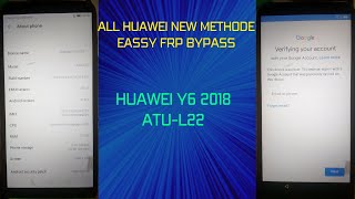 ALL HUAWEI FRP BYPASS LATEST 2022 HUAWEI Y6 2018 ATU L22 [upl. by Albie]