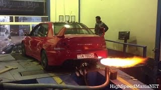 Mitsubishi EVO VII  AMAZING DYNO FLAMES [upl. by Lian]