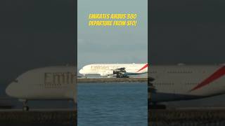 Emirates Airbus 380 departure from SFO [upl. by Rudich]