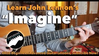 Beginner Guitar Lesson quotImaginequot By John Lennon  Made Easy [upl. by Akeryt147]