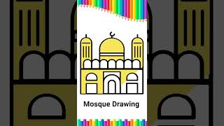 How to draw Majid  Mosque Easy Drawing shorts [upl. by Nimrak]