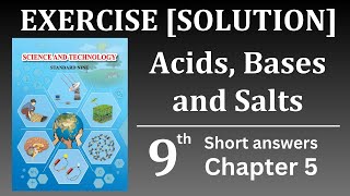 Exercise  9th Science  chapter 5  Acids Bases and Salts  Solutions [upl. by Stefan]