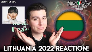 Monika Liu  Sentimentai Reaction  Eurovision 2022Lithuania  Quinto ESC [upl. by Ennaear629]