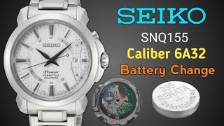 How to change the battery and AC reset Seiko 6A32 watch Seiko SNQ155 [upl. by Madelene803]